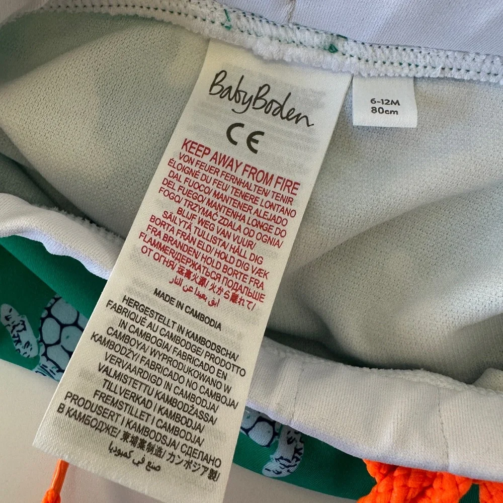 Baby Boden Swim Trunks Shorts‎ Shorties Sea Turtles 6-12m 80cm